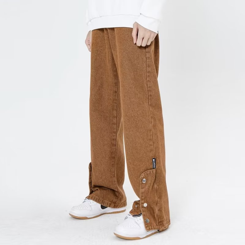 Brown Vintage Button Jeans
