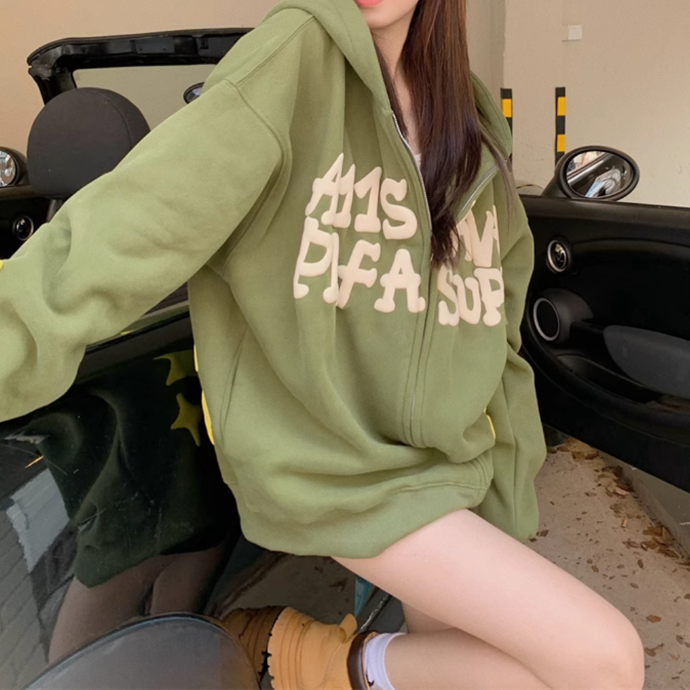 Women's High Street Foam Lettering Hoodie