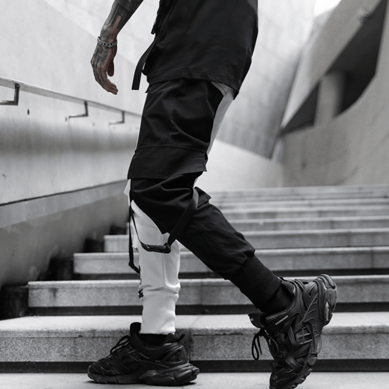 Street Belted Patchwork Cargo Pants