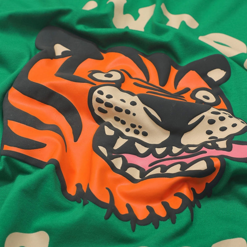 Cute Tiger Print Cotton T-shirt