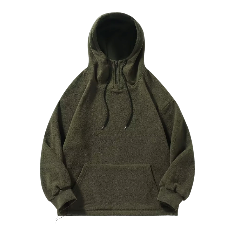 Oversize Solid Color Sherpa Hoodie