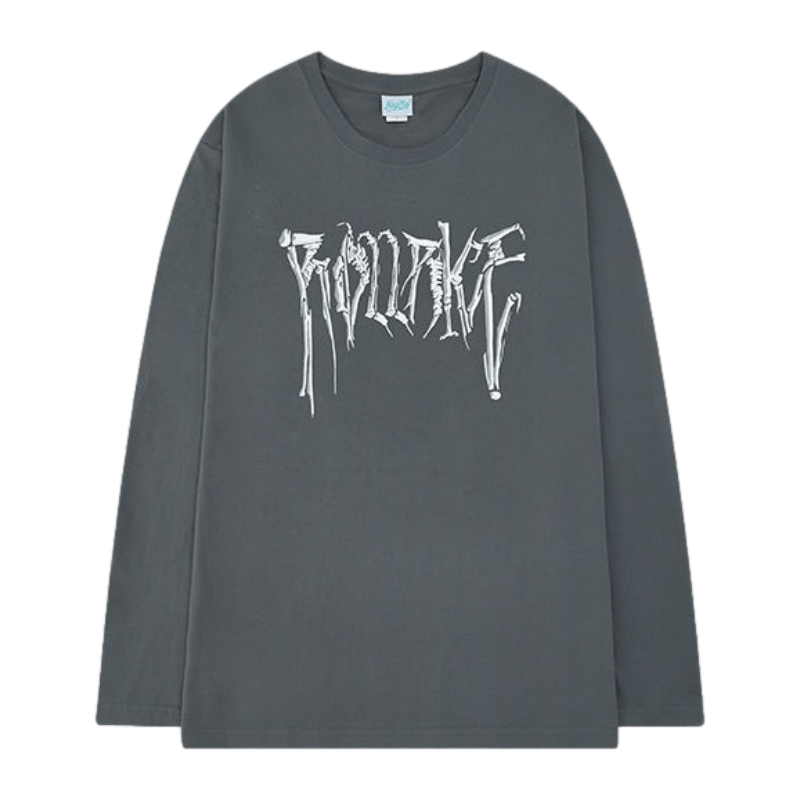 Letter Skeleton Graphic Long Sleeve Shirt