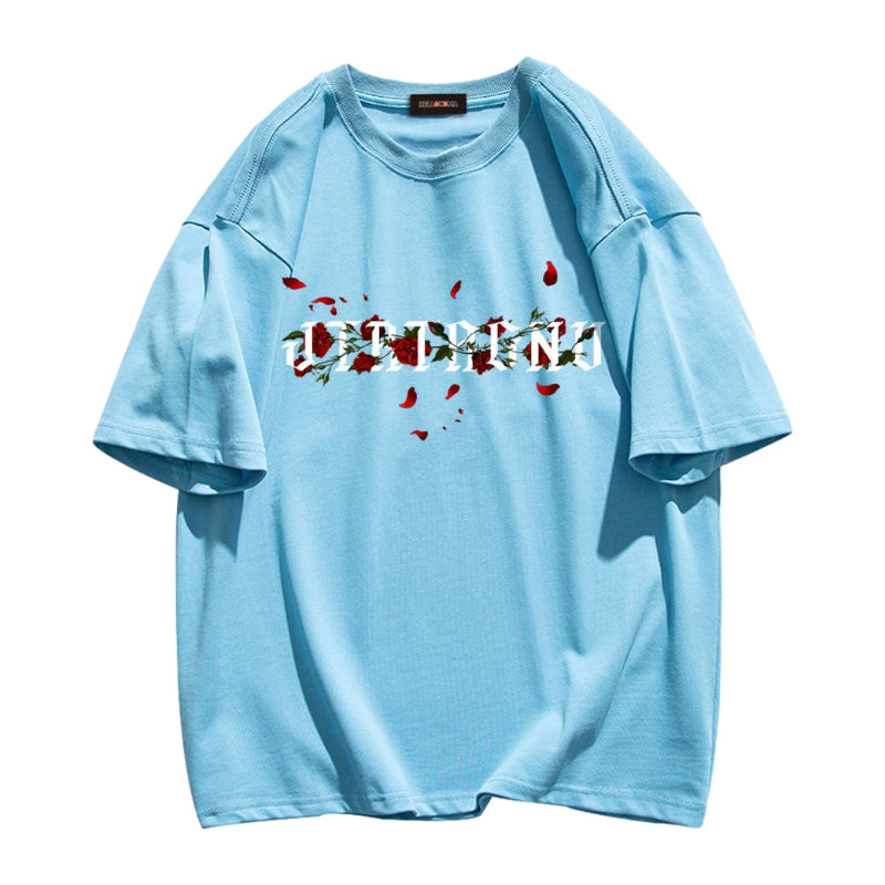 Rose Cross Print T-shirt