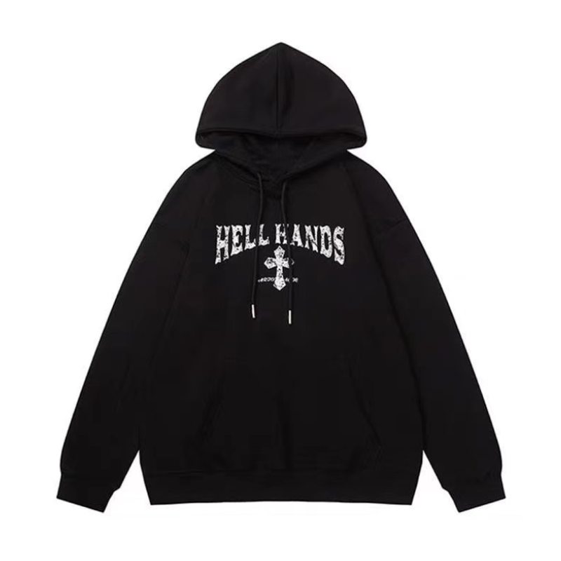 Solid Color Cross Graphic Hoodies