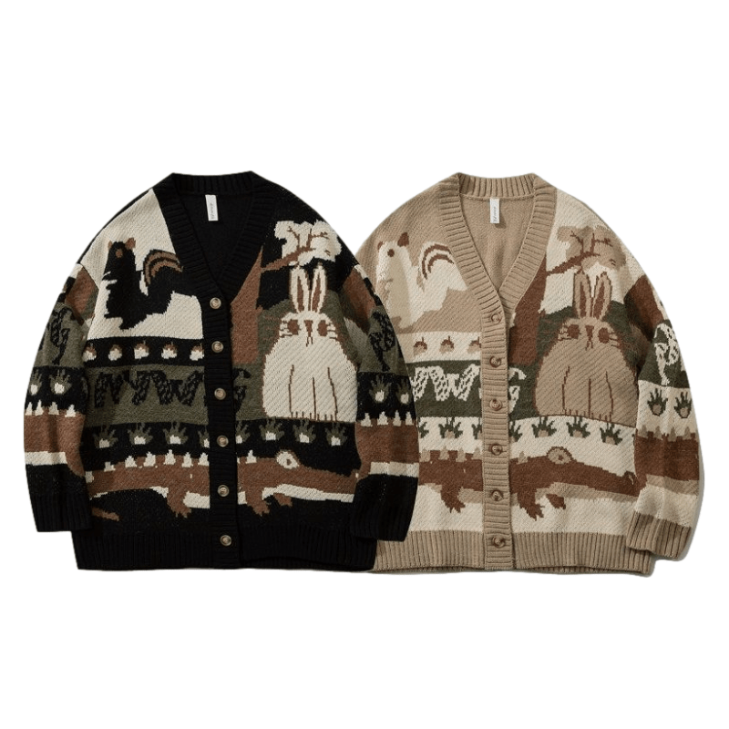 Cute Animal Knitted Casual Cardigan