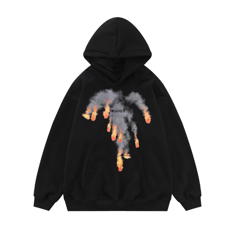 Hip Hop Fireball Pure Pattern Hoodie