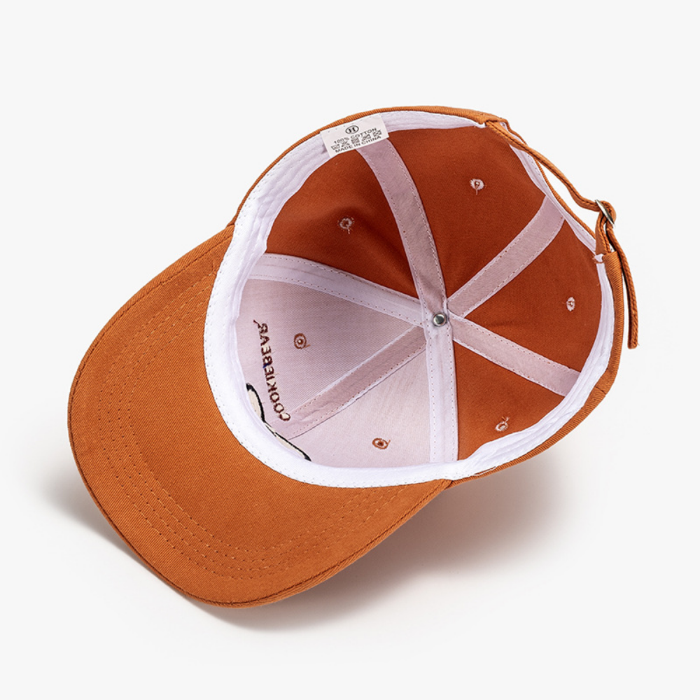 Vintagel Bear Letter Embroidery Pure Hat