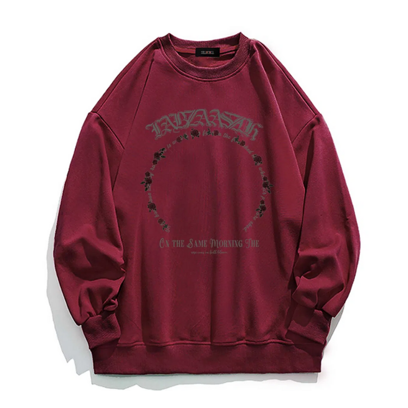Dark Rose Alphabet Print Sweatshirt