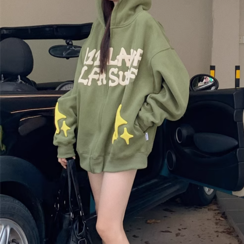 Women's High Street Foam Lettering Hoodie