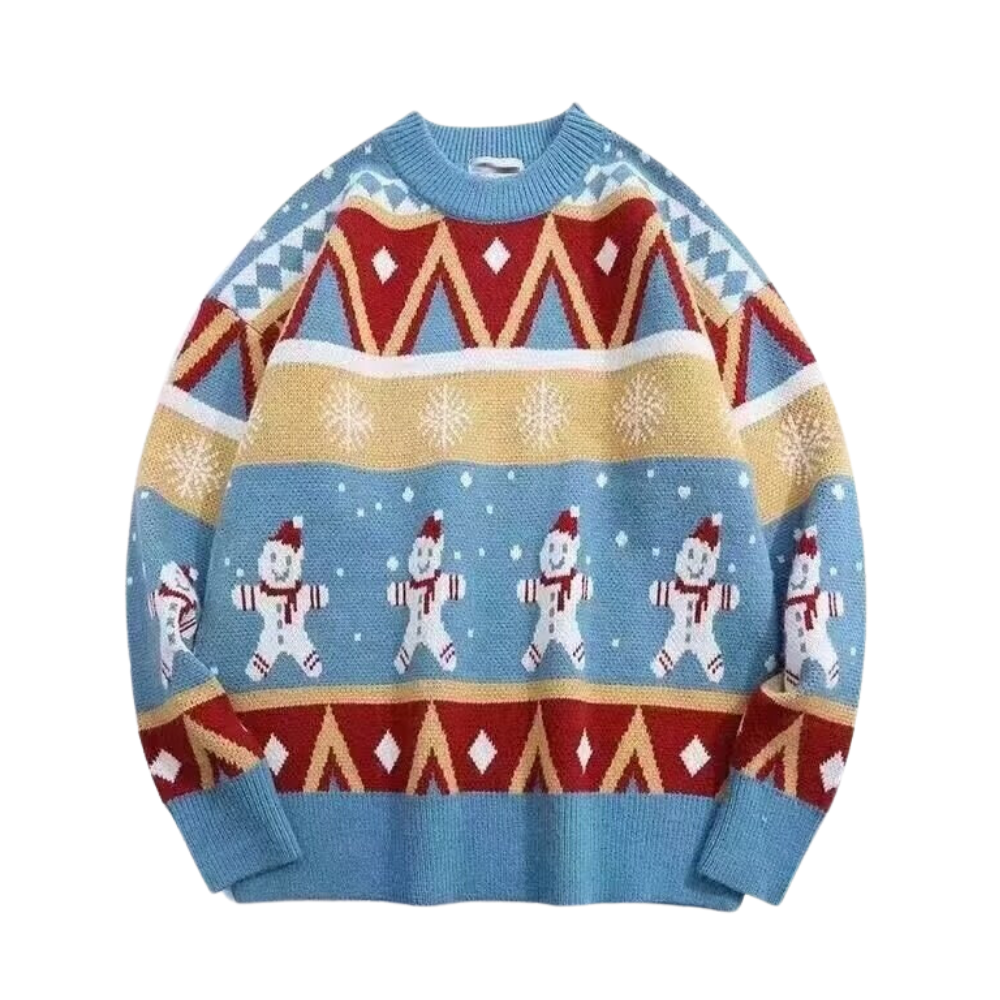Women's Fun Contrast Color Snowman Sweater