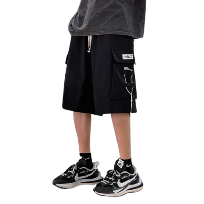 Solid Color Drawstring Casual Shorts