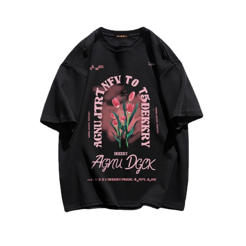 American Street Tulip Print Cotton T-shirt
