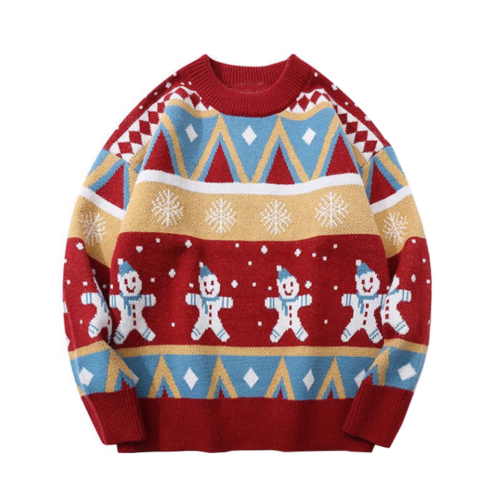 Women's Fun Contrast Color Snowman Sweater