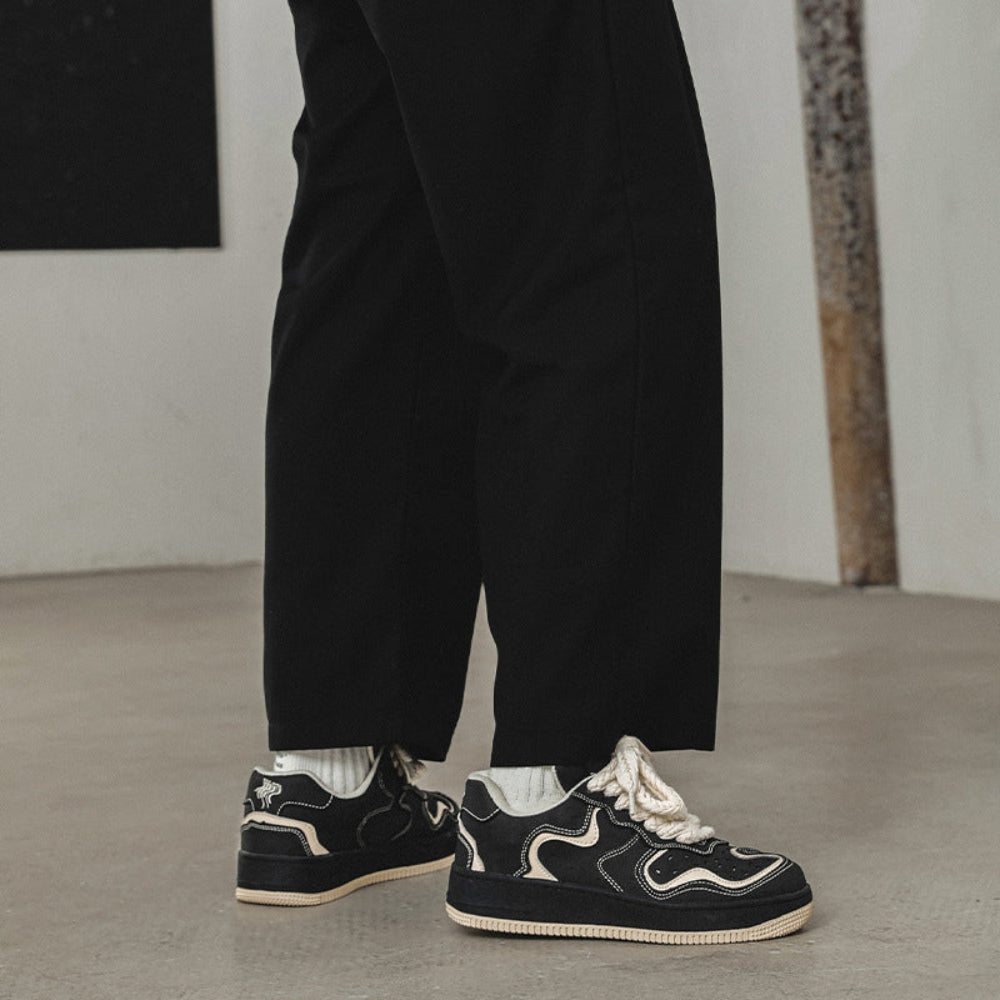 Urban High Street Coffee Stripe Couple Casual Sneakers