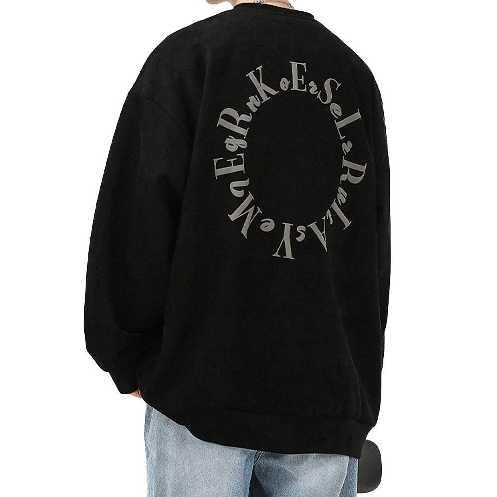 High Street Thickened Letters Suede Sweatshirt