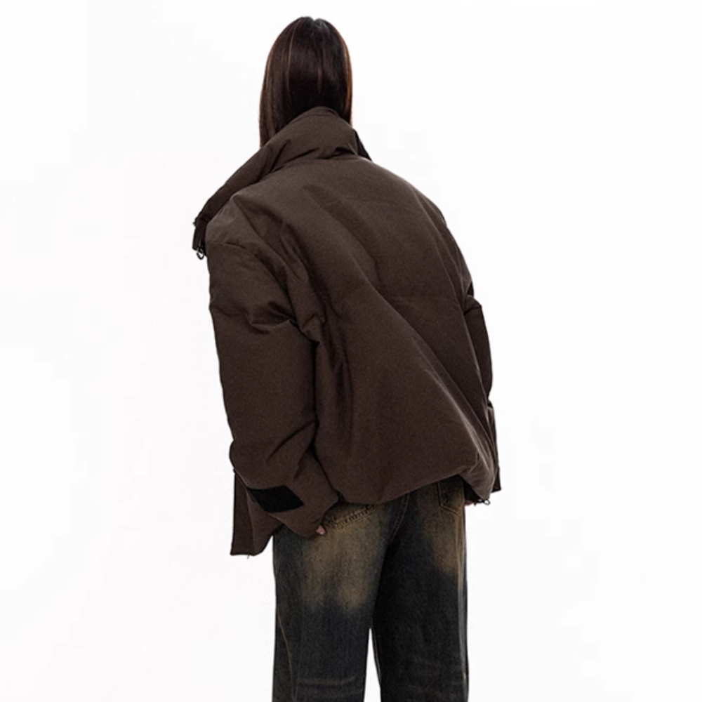 Women's Vintage Metal Button Stand Collar Coat