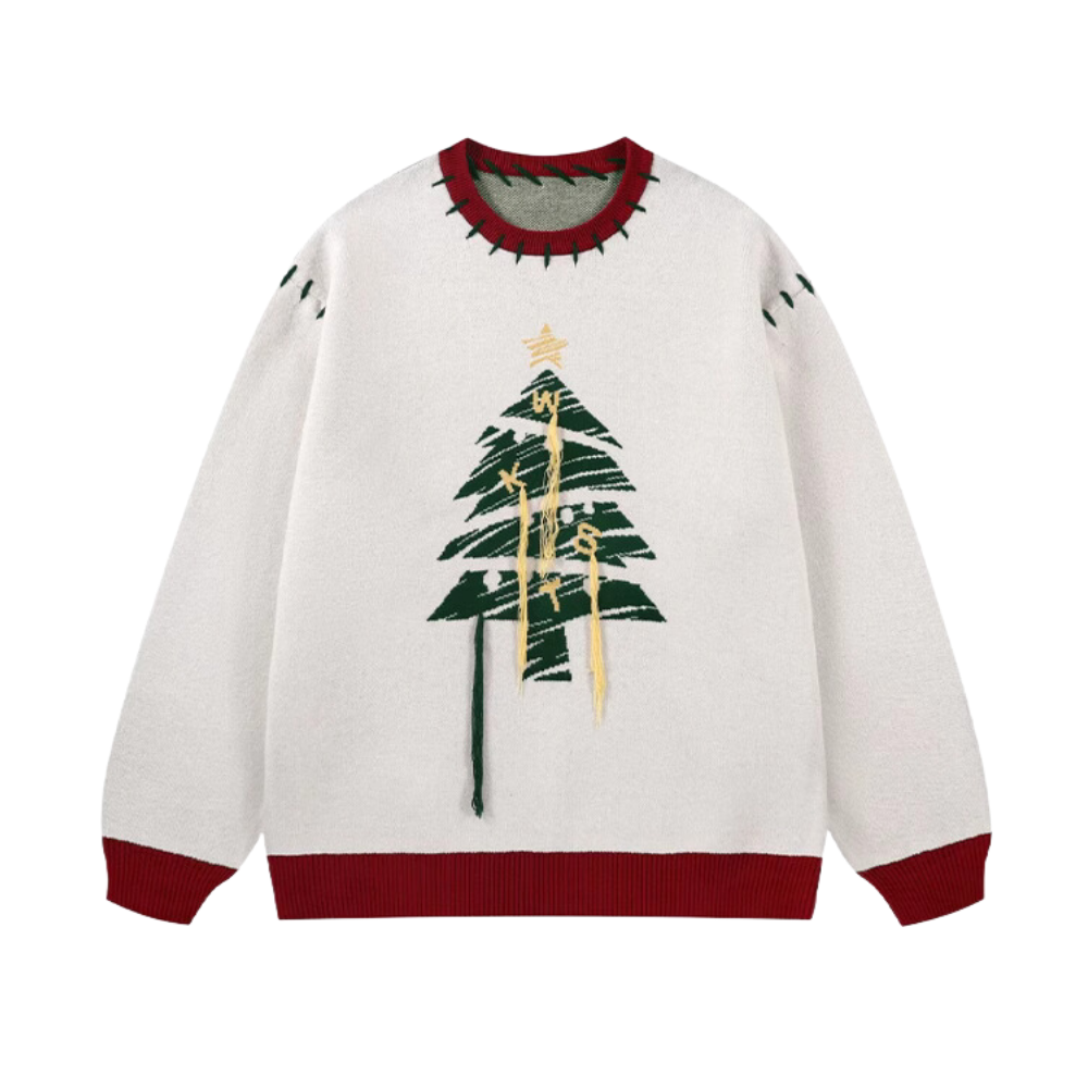 Women's Winter Christmas Tree Jacquard Sweater