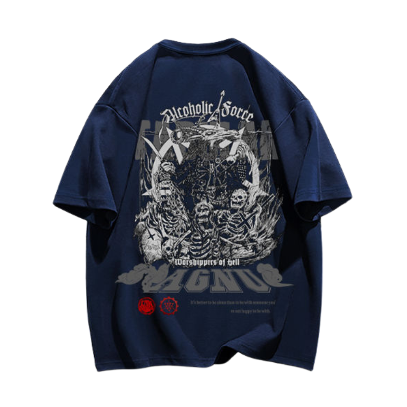 Urban Hip Hop Skull Graphic T-Shirt