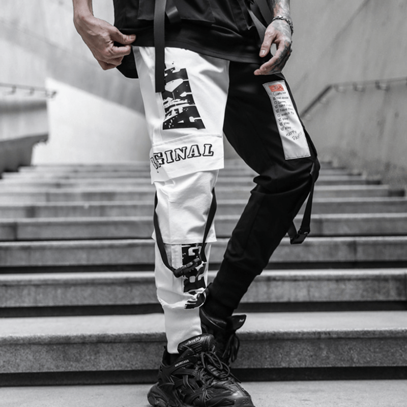 Street Belted Patchwork Cargo Pants
