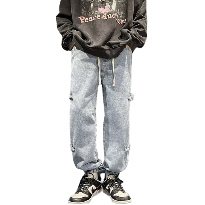 Vintage Letter Pure Baggy Jeans