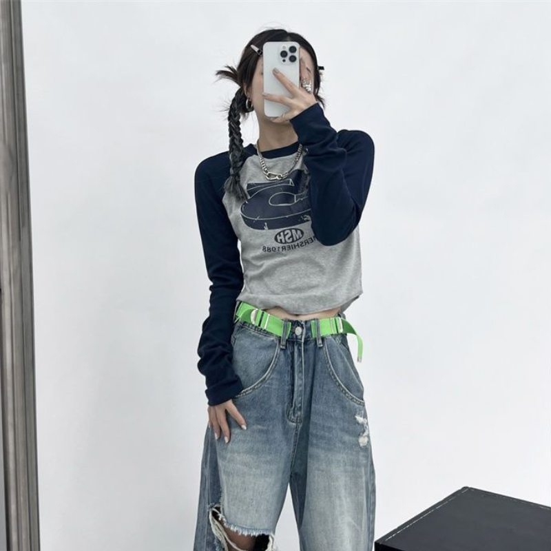 Women‘s Vintage Cropped Long Sleeve