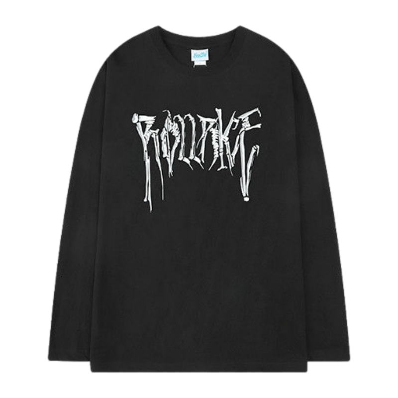 Letter Skeleton Graphic Long Sleeve Shirt