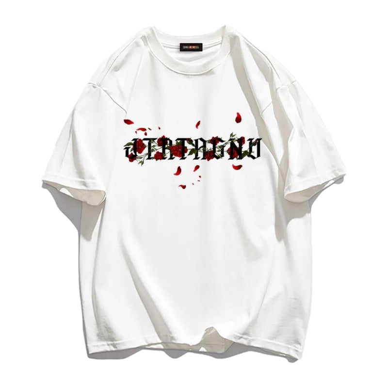 Rose Cross Print T-shirt