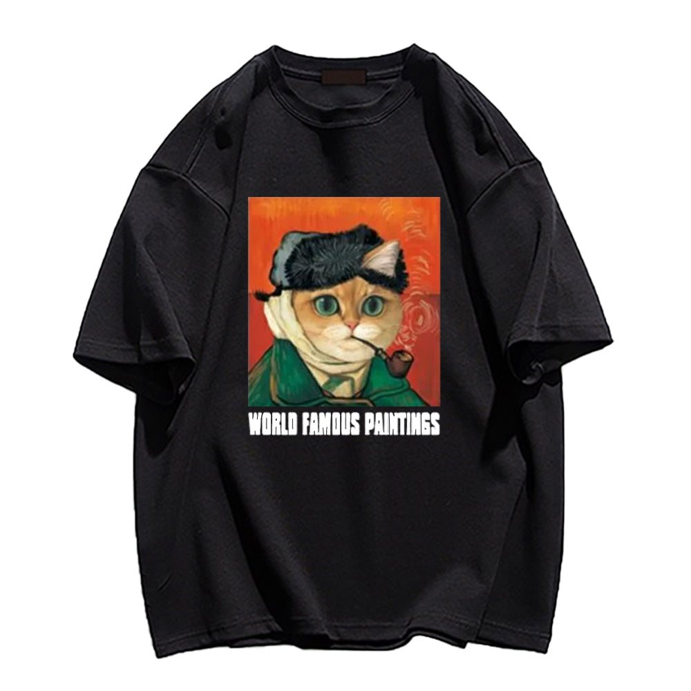 World Famous Painting Pipe Cat T-shirt