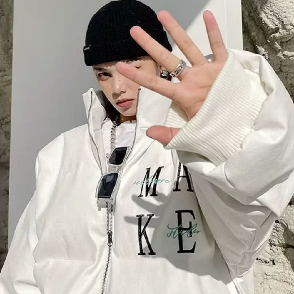 Women's Letter PU Coat