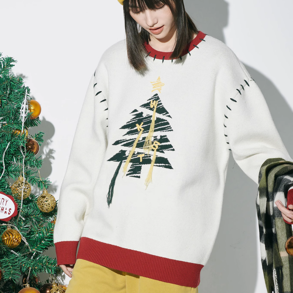 Women's Winter Christmas Tree Jacquard Sweater