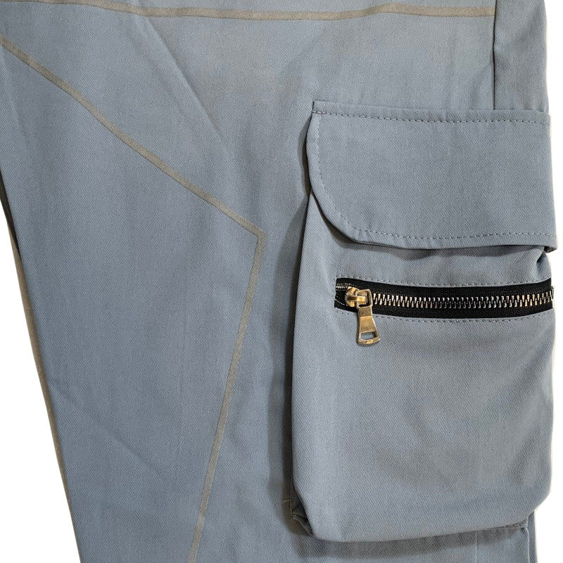 Reflective Line Cargo Pants-Blue