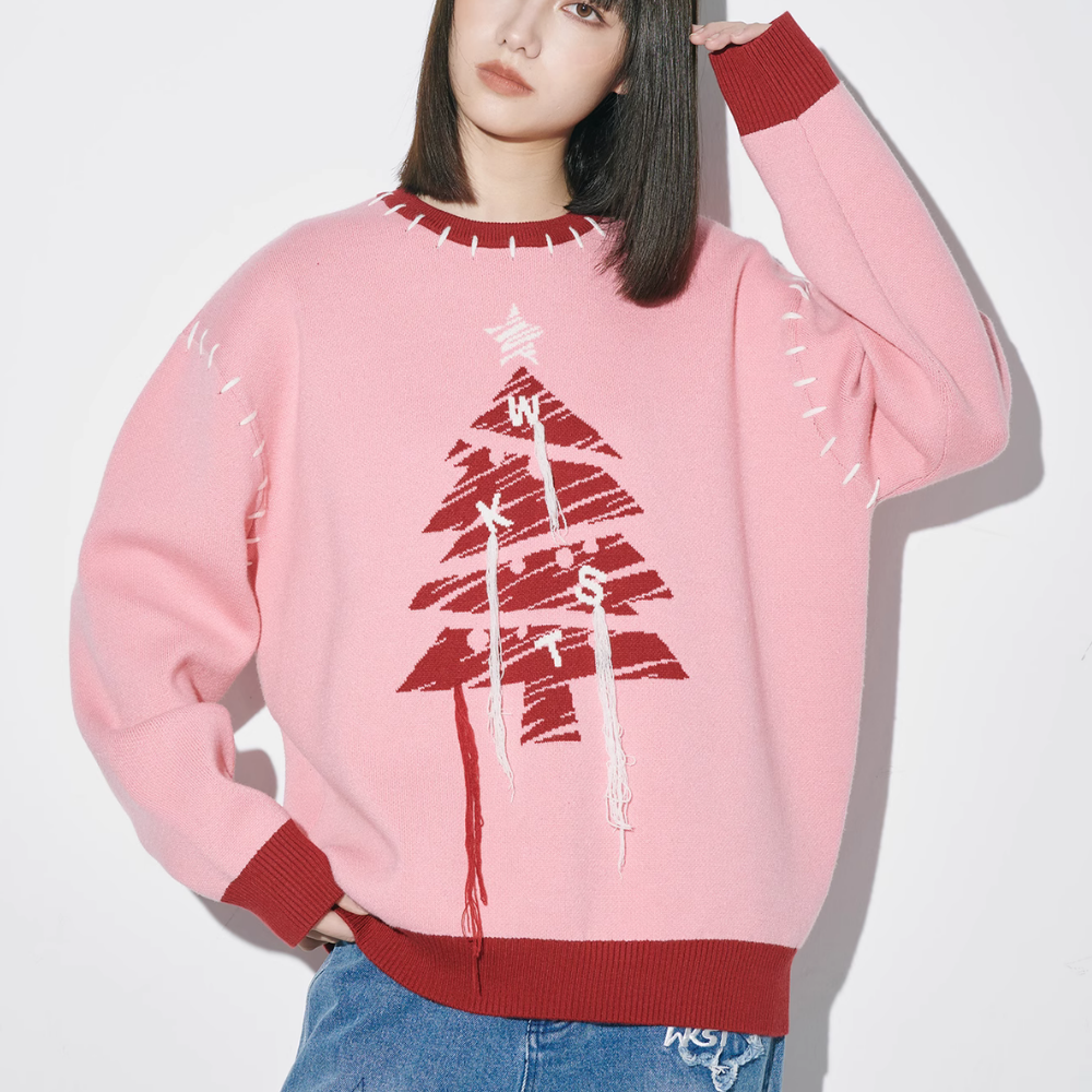 Women's Winter Christmas Tree Jacquard Sweater