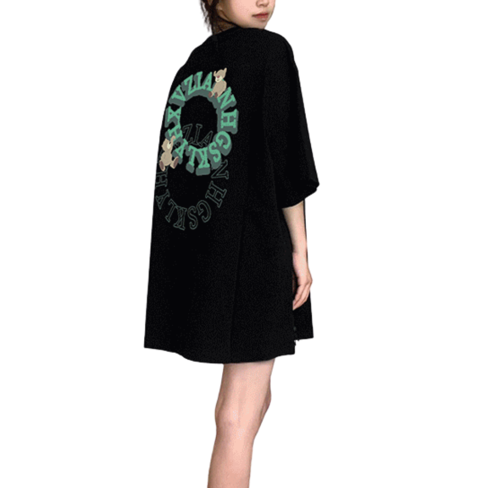 Retro Cartoon Bear Print T-shirt