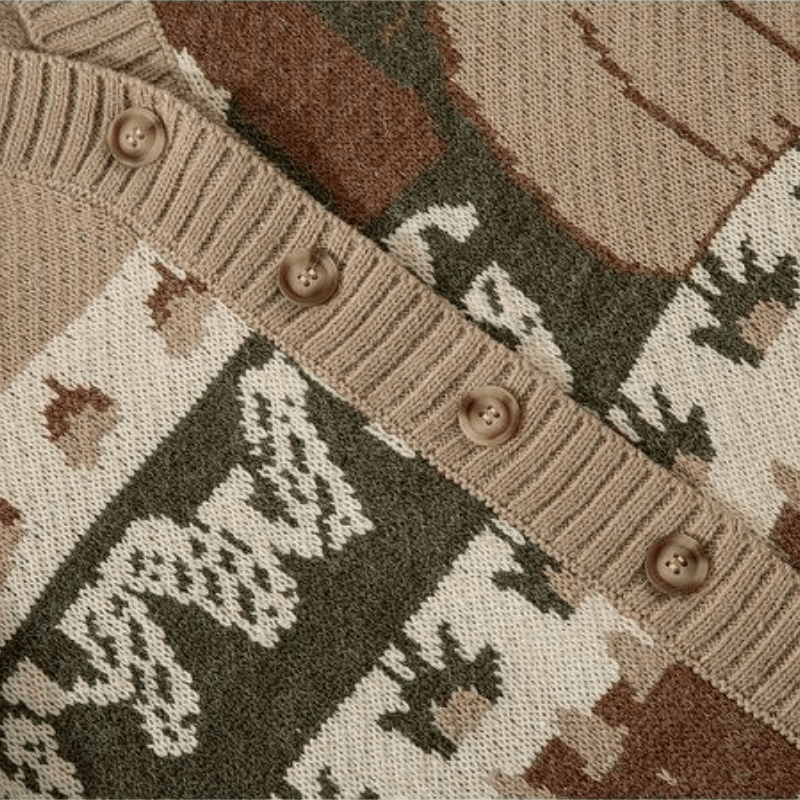 Cute Animal Knitted Casual Cardigan