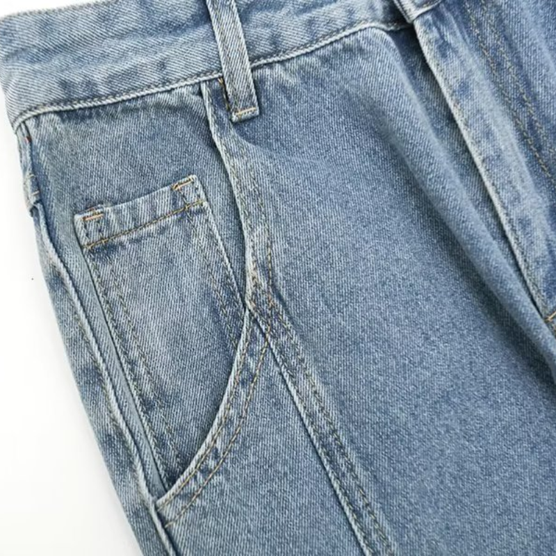 High Street Panel Zip Jeans