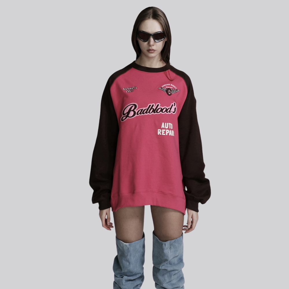 Women's Colorblock Round Neck Sweatshirt