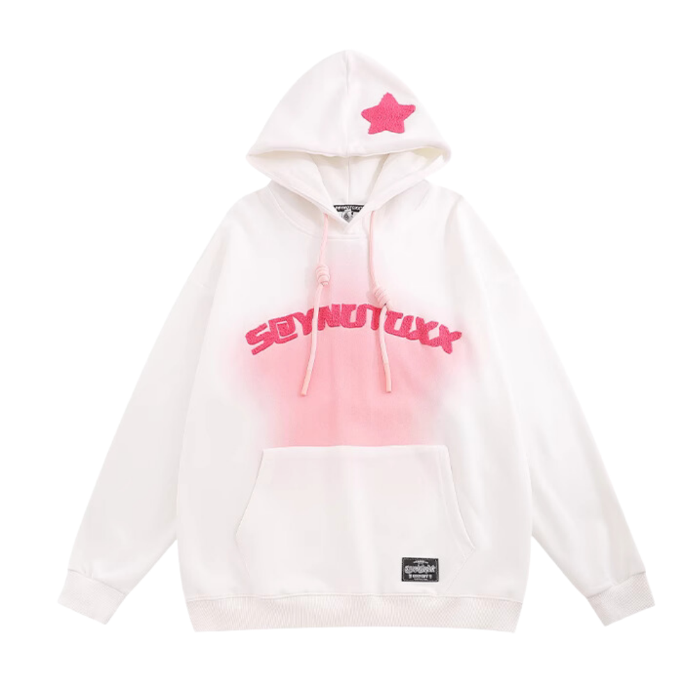 Women's Star Towel Embroidery Gradient Hoodie