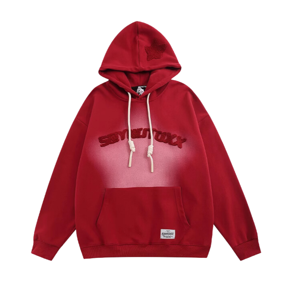 Women's Star Towel Embroidery Gradient Hoodie