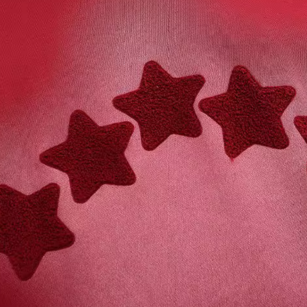 Women's Star Towel Embroidery Gradient Hoodie