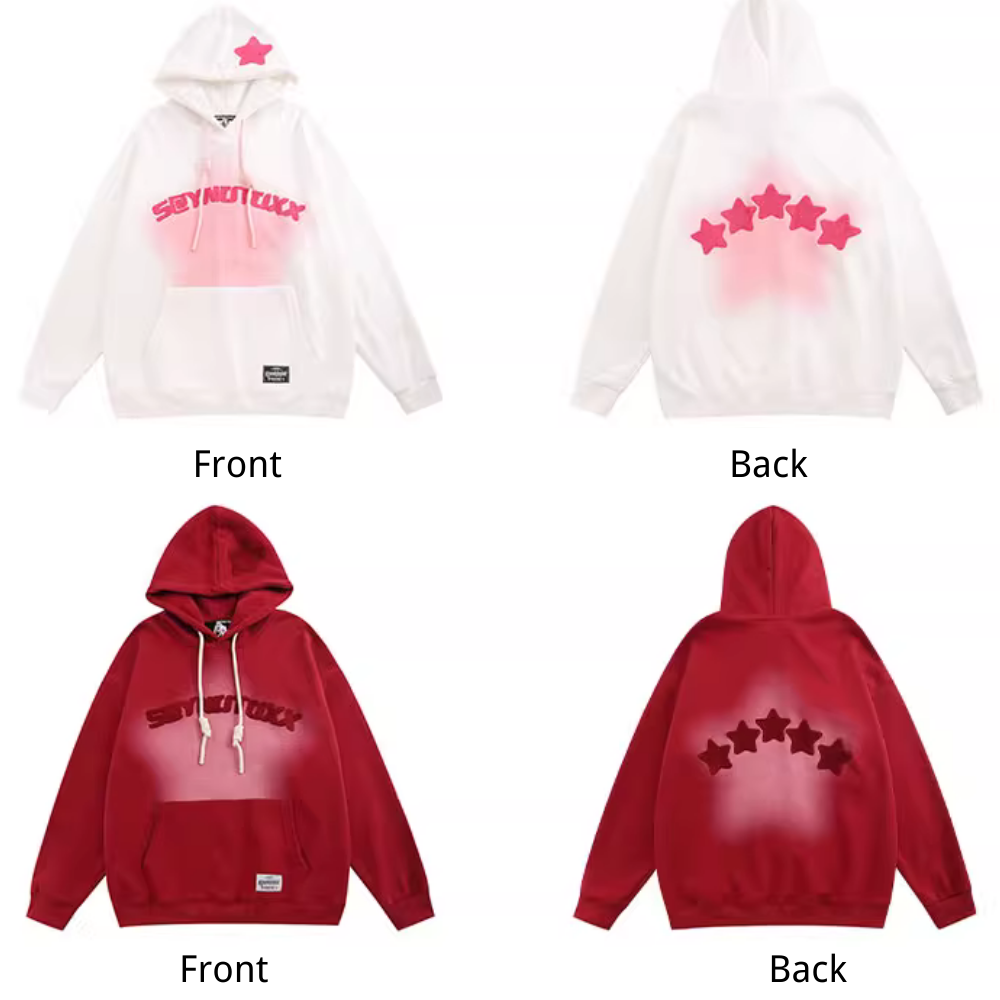 Women's Star Towel Embroidery Gradient Hoodie