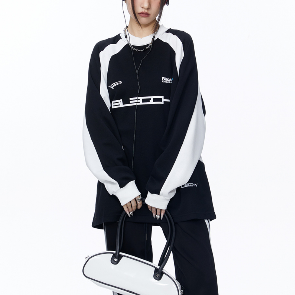 Women's Motorcycle Style Spliced Sweatshirt