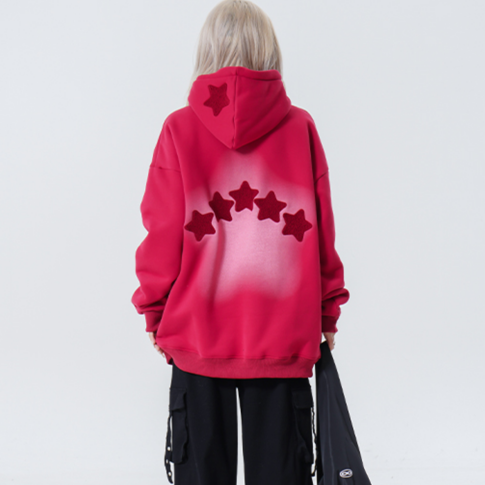 Women's Star Towel Embroidery Gradient Hoodie
