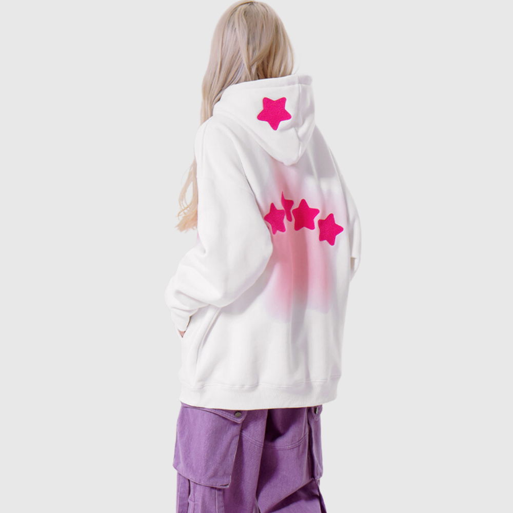 Women's Star Towel Embroidery Gradient Hoodie