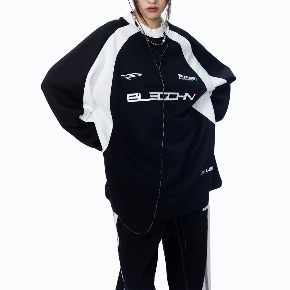 Women's Motorcycle Style Spliced Sweatshirt