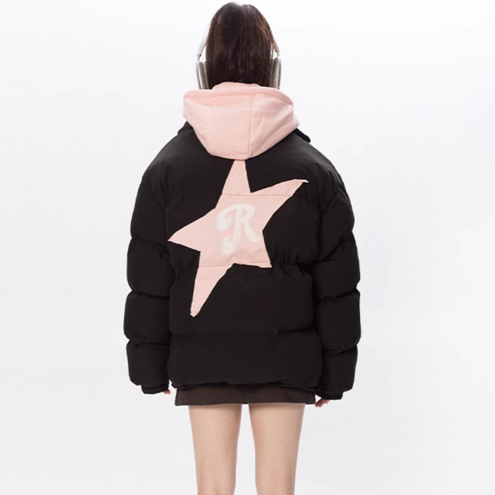 Women's Fake Two Piece Star Coat