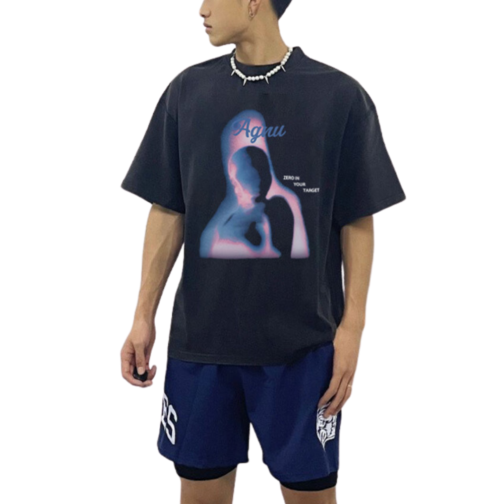 City Punk Abstract Silhouette Graphic T-Shirt