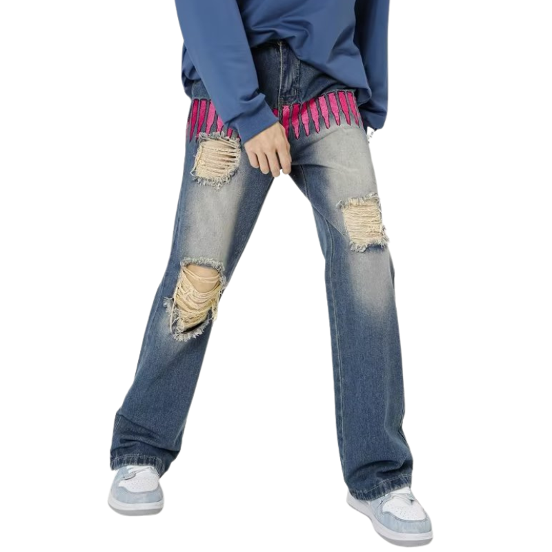 Art In War Embroidered Bullet Jeans