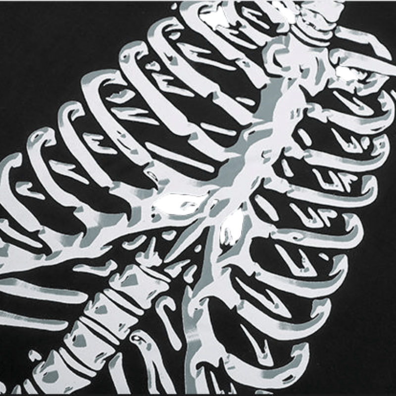 Letter Skeleton Graphic Long Sleeve Shirt