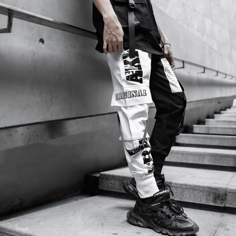 Street Belted Patchwork Cargo Pants