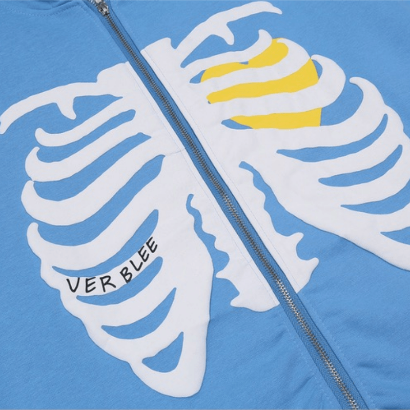 Urban Dark Skeleton Zipper Hoodie